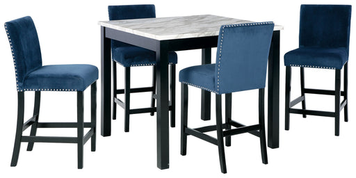Cranderlyn - Black / Gray / Blue - Square Counter Tbl Set (Set of 5) Sacramento Furniture Store Furniture store in Sacramento