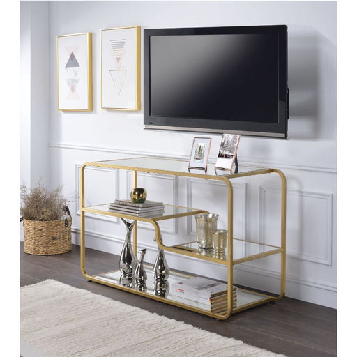 Astrid - TV Stand - Gold & Mirror Sacramento Furniture Store Furniture store in Sacramento