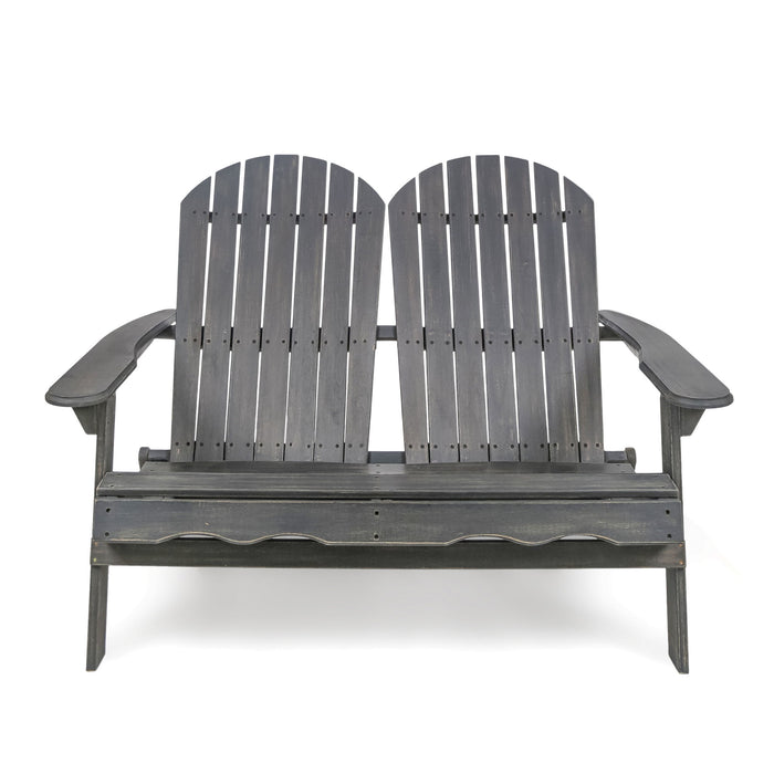 Outdoor Adirondack Rocking Loveseat With Hand Crafted Details
