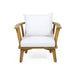 Outdoor Club Chair With Curved Backrest And Frame - White