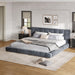 Upholstered Platform Bed Frame With Tufted Headboard