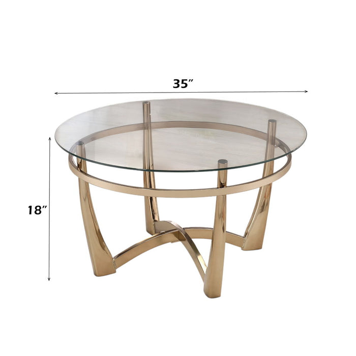 Orlando II - Coffee Table - Clear Glass & Champagne