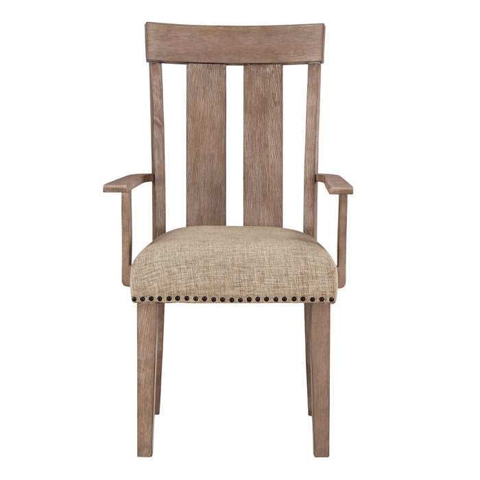 Nathaniel - Arm Chair Set of 2) - Fabric & Maple