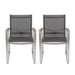 Poetic - Outdoor Dining Chair With Faux Wood Arms And Aluminum Frame (Set of 2) - Gray
