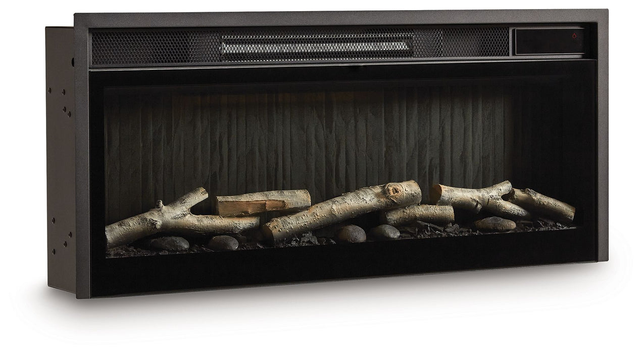 Fireplace Insert With Faux Birch Log Set - Thumbnail 2