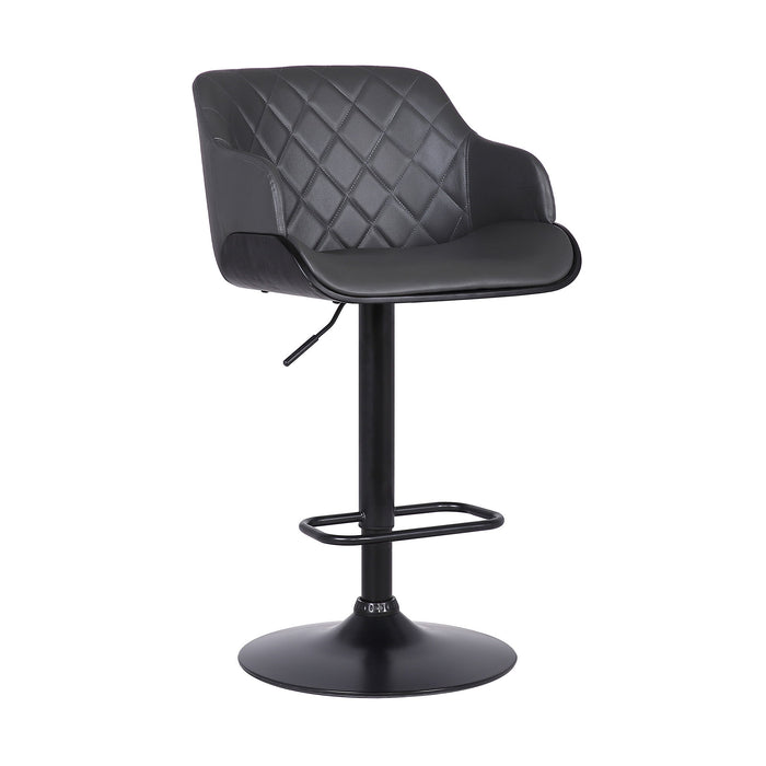 Toby - Adjustable Height Swivel Bar Stool - Black / Gray