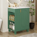 Classic Retro Bathroom Vanity With Sink, Door Shelf, Side Open Storage Frame