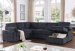 Nyhan - Upholstered Corner Sectional With Pull Out Loveseat And Storaged Chaise