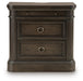 Wickenger - Two Drawer Night Stand - Dark Brown