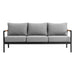 Royal - 4 Piece Aluminum And Teak Outdoor Seating Set With Cushions - Black / Dark Gray