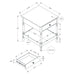 Accent - Table, 2 Tier, Square, Traditional - Walnut