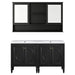 Double Sink Bathroom Vanity Set With Wall Mount Mirror Cabinet