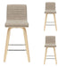 Vienna - 35.5" Swivel Counter Height Square Back Wood Bar Stool With Faux Leather Seat