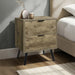 Accent Table With Storage Drawers - Brown