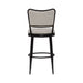 Baxter - Steel Frame Fabric Upholstered Swivel Bar Height Barstool