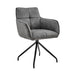 Noah - Fabric And Metal Legs Dining Room Accent Chair (Set of 2) - Charcoal / Black