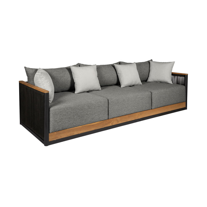 Artesia - Outdoor Patio Sofa - Black / Dark Gray