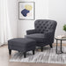Enchante, Living Room Set With Tufted Back Club Chair And Ottoman - Gray