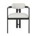 Jazmin - 5-Piece Outdoor Round Sintered Stone Dining Set - White / Black