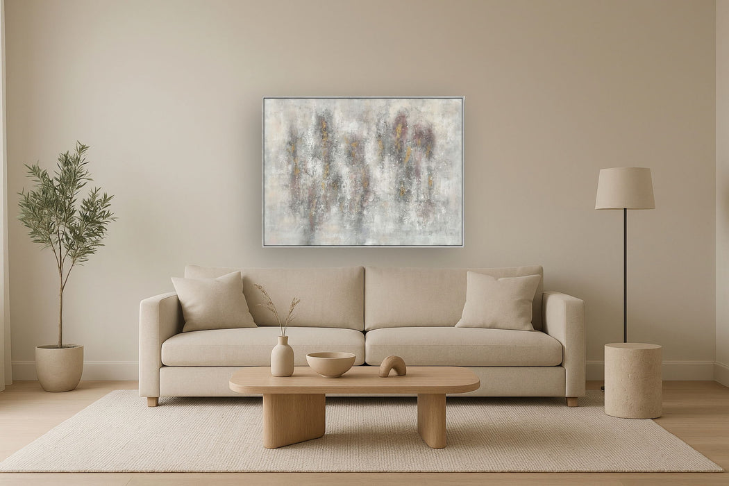 Mist Veil Harmony - 36" x 48" Framed Wall Art