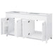 Bathroom Vanity Cabinet Only, 3 Drawers & 4 Doors & Double Layer Shelves - White
