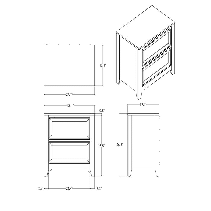 Melissa - 5 Piece Storage Bedroom Set With Padded Headboard