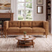 3 Seater Sofa With Square Arms, Tufted Pillow Back For Living Room