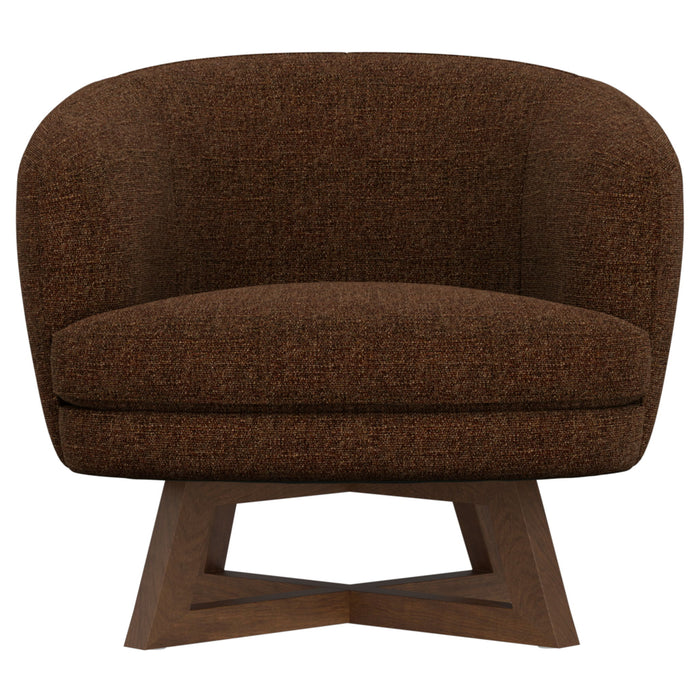 Swivel Accent Chair With Sculptural Base