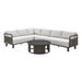 Brampton - 2-Piece Powder Coated Metal Outdoor Conversation Set With Cushions - Gray / Off White