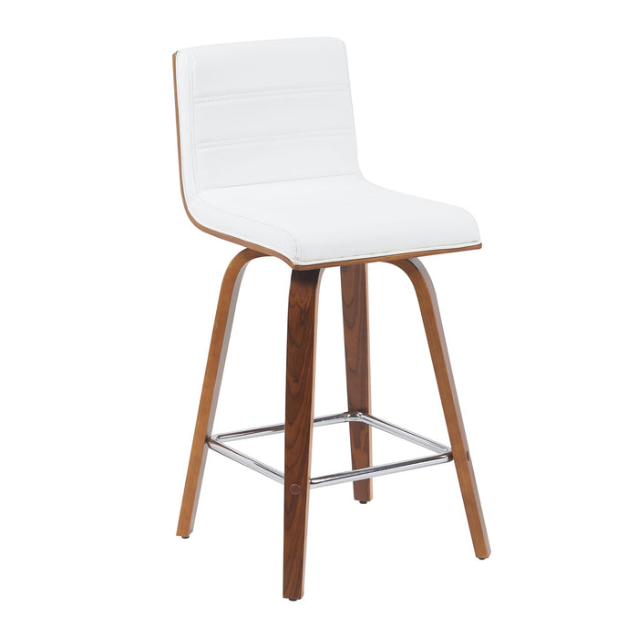 Vienna - Modern Counter Height Swivel Bar Stool - Walnut Finished Wood Frame
