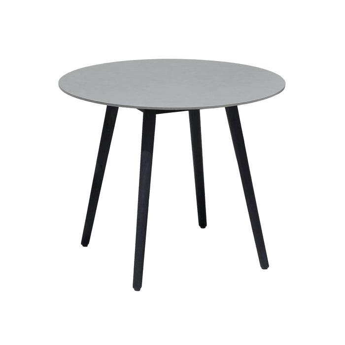 Sydney And Snack - 3 Piece Outdoor Patio 36" Dining Set - Black Eucalyptus Wood And Black Rope