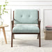 Modern Accent Chair With Plush Cushions, Angled Arm Design - Green
