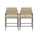 Counter Stool Set With Espresso Metal Frame - Khaki