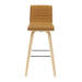 Vienna - 39.5" Swivel Bar Height Square Back Wood Bar Stool With Faux Leather Seat