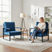 Classic Mid Century Modern Accent Chair With Durable Square Metal Frame, Armchair