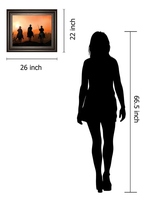 Horse Riders By Jtanki - Framed Print Wall Art - Red