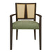 Mid Century Modern Arm Dining Chair Set With Rattan Backrest