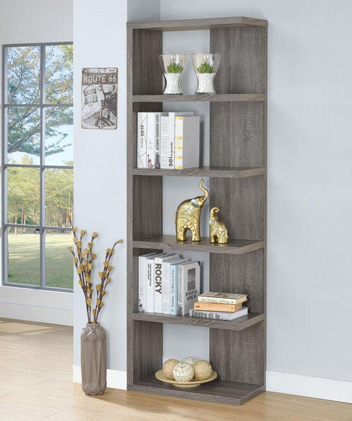 Harrison - 5-Tier Bookcase - Weathered Gray Sacramento Furniture Store Furniture store in Sacramento