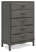 Mazing - Five Drawer Chest - Gray