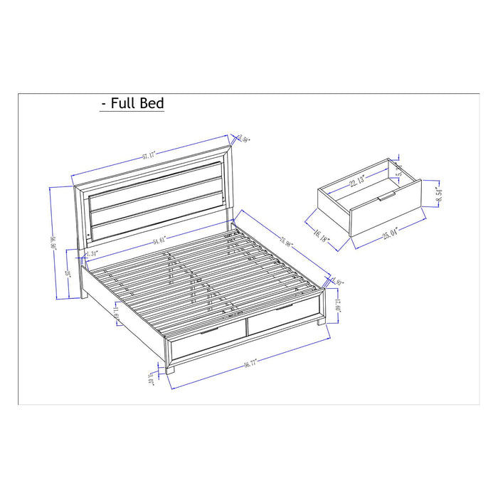 Cllisie - 5 Piece Bedroom Set With Padded Headboard