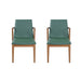 Dining Chairs (Set of 2) - Green / Walnut