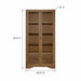 Tall Display Cabinet With Glass Doors And Drawers - Almond