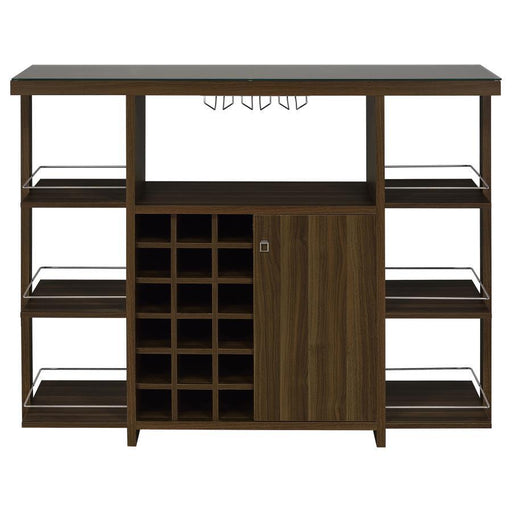 Evelio - Bar Unit With Wine Bottle Storage - Walnut Sacramento Furniture Store Furniture store in Sacramento