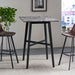 Modern Bar Height Dining Table, Rubberwood Legs And Laminate Table Top, Paladina Marble - Black