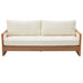 Modern 3 Seater Sofa With Wood Armrests