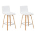 Vienna - Modern Counter Height Swivel Bar Stool - Patterned Oak Wood Frame