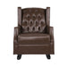 Amedou - Contemporary Tufted Wingback Rocking Chair - Dark Brown