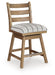 Ridgester - Upholstered Swivel Barstool (Set of 2) - Light Brown