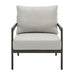 Avila - Outdoor Club Chair With Woven Rattan Back Aluminum Frame And Cushions - Dark Bronze / Silver Ash