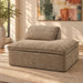 Almano - Modular Right Facing Chaise - Light Brown Chenille